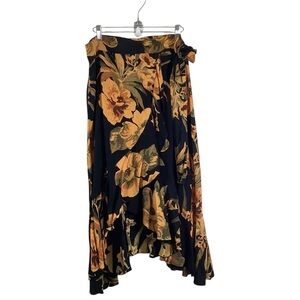 Faithfull the Brand Anthropologie Cubana Skirt Floral High-Low Wrap Flowy